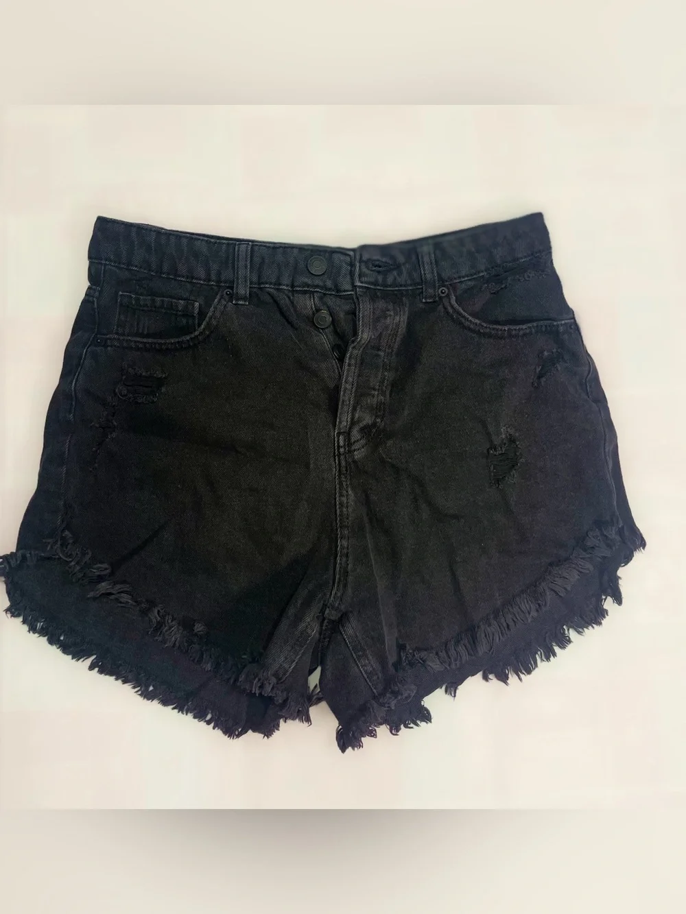 Wild Fable Super High Rise Distressed Black Denim Cutoff Shorts – Size 6